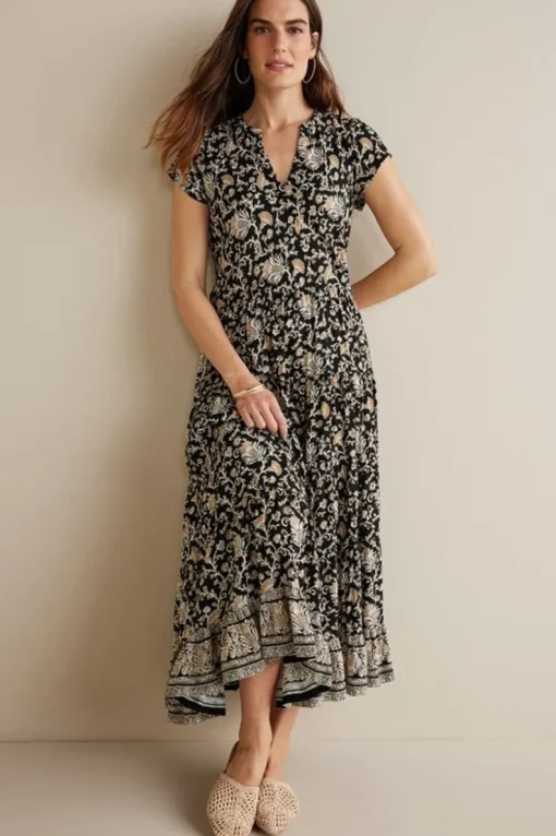 Outlet Soft Surroundings Hollis Midi Dress LisbonFloralNeutral
