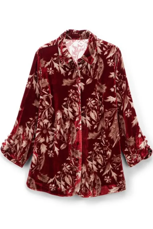 Best Soft Surroundings Icon Silk Velvet Poets Tunic Shirt