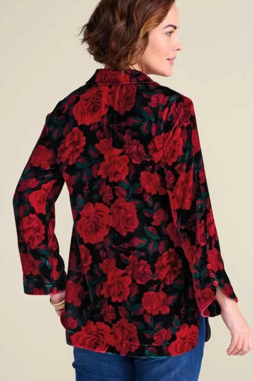 Best Soft Surroundings Icon Silk Velvet Poets Tunic Shirt