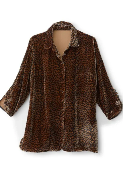 Best Soft Surroundings Icon Silk Velvet Poets Tunic Shirt