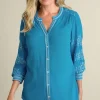 Hot Soft Surroundings Imane Gauze Tunic BlueDanube