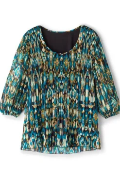 Outlet Soft Surroundings Imrie 3/4 Sleeve Tunic MenaraIkatBlue