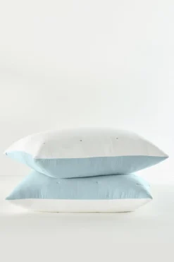Fashion Soft Surroundings Ivy May Reversible Gauze Sham Indigo/White
