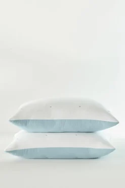 Fashion Soft Surroundings Ivy May Reversible Gauze Sham Indigo/White