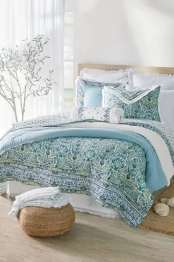 Fashion Soft Surroundings Ivy May Reversible Gauze Sham Indigo/White