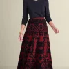 Fashion Soft Surroundings Jacobean Sweater Skirt RedBaroque