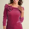 Clearance Soft Surroundings Jeanna Rosette Velvet Top Granita