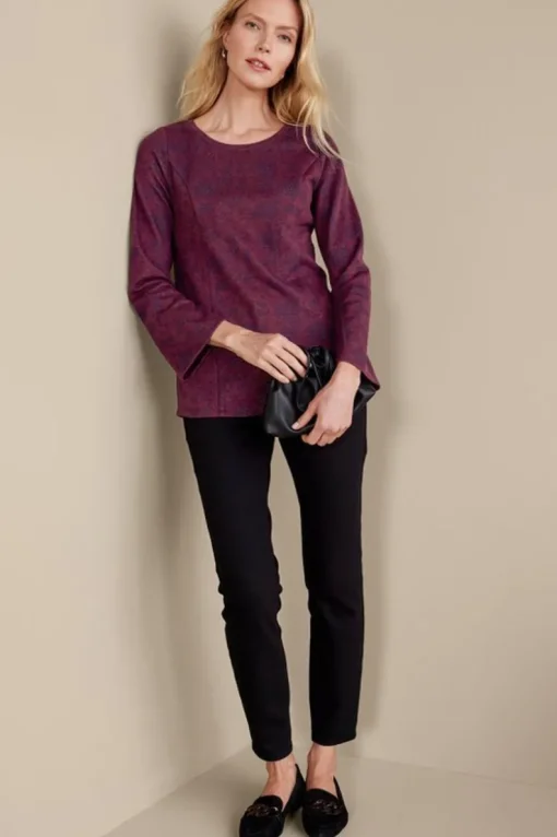 New Soft Surroundings Jeri Jacquard Top MultiFloral