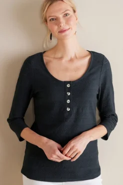Fashion Soft Surroundings Jude Textured Top Black