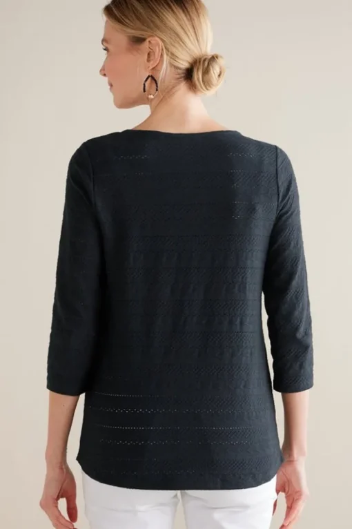 Fashion Soft Surroundings Jude Textured Top Black