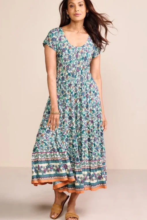 New Soft Surroundings Kara Dress FieryTealJacobean