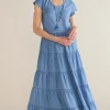 Outlet Soft Surroundings Kara Tencel™ Dress MediumIndigo