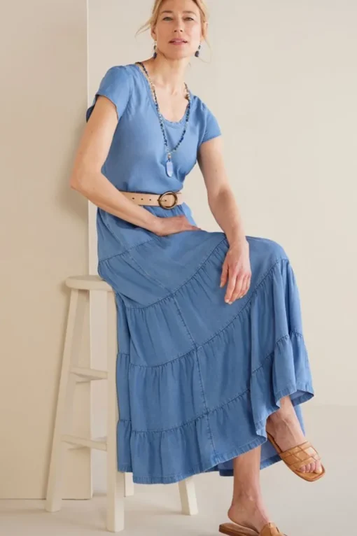 Outlet Soft Surroundings Kara Tencel™ Dress MediumIndigo