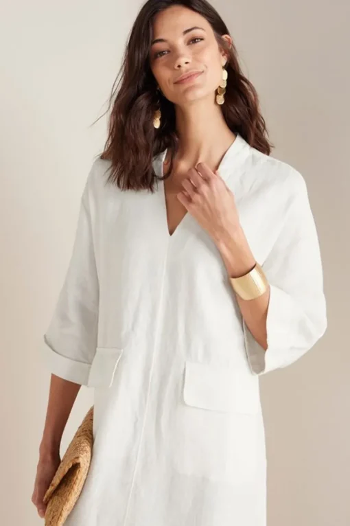 Online Soft Surroundings Kavala Dress CreamyWhite