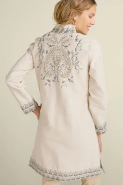 Discount Soft Surroundings Kerala Embellished Natural Jacket NaturalSeed