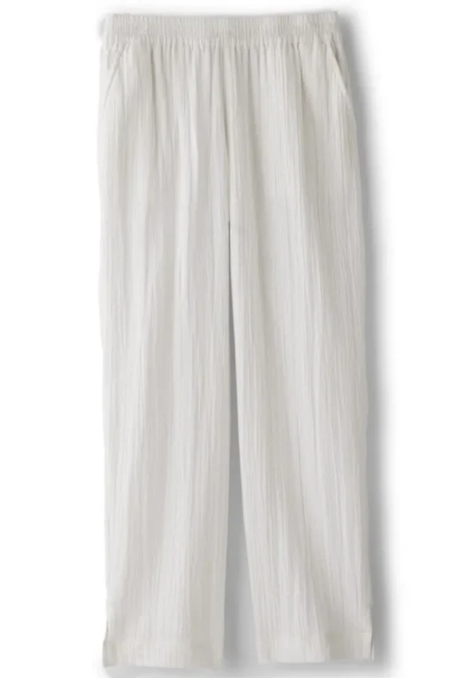 Sale Soft Surroundings Khulani Straight Leg Gauze Crop Pants Navy