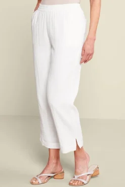 Sale Soft Surroundings Khulani Straight Leg Gauze Crop Pants Navy