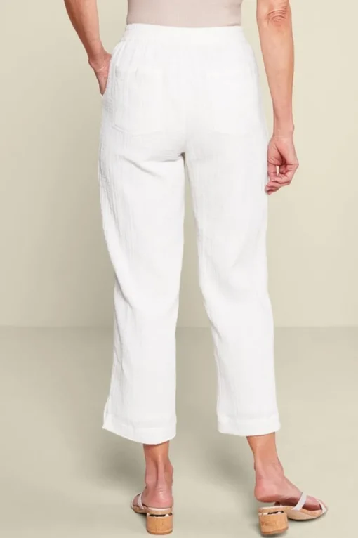Sale Soft Surroundings Khulani Straight Leg Gauze Crop Pants Navy