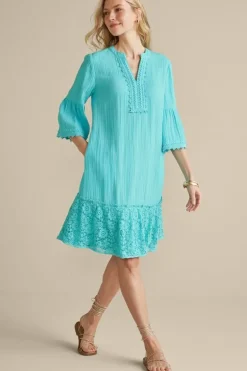 Discount Soft Surroundings Kiona Gauze Short Dress HawaiianAqua