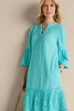 Discount Soft Surroundings Kiona Gauze Short Dress HawaiianAqua