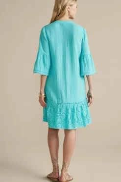 Discount Soft Surroundings Kiona Gauze Short Dress HawaiianAqua