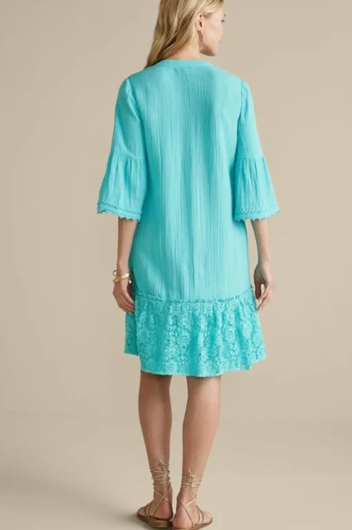 Discount Soft Surroundings Kiona Gauze Short Dress HawaiianAqua