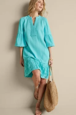 Discount Soft Surroundings Kiona Gauze Short Dress HawaiianAqua