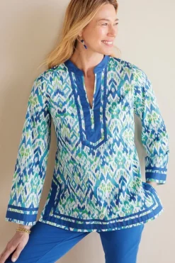 Online Soft Surroundings Kirti Ikat Tunic Green/TealIkat