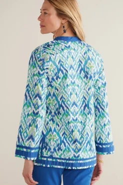 Online Soft Surroundings Kirti Ikat Tunic Green/TealIkat