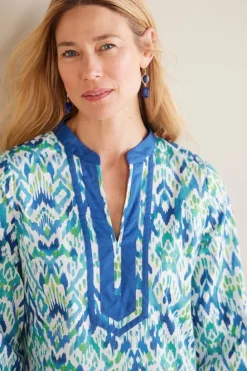 Online Soft Surroundings Kirti Ikat Tunic Green/TealIkat