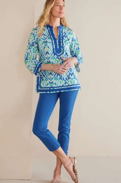 Online Soft Surroundings Kirti Ikat Tunic Green/TealIkat