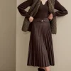 Outlet Soft Surroundings Lavina Faux Suede Skirt DarkBrown