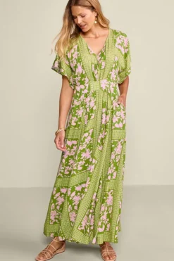 Fashion Soft Surroundings Leslie Maxi Dress InkBloomsScarf
