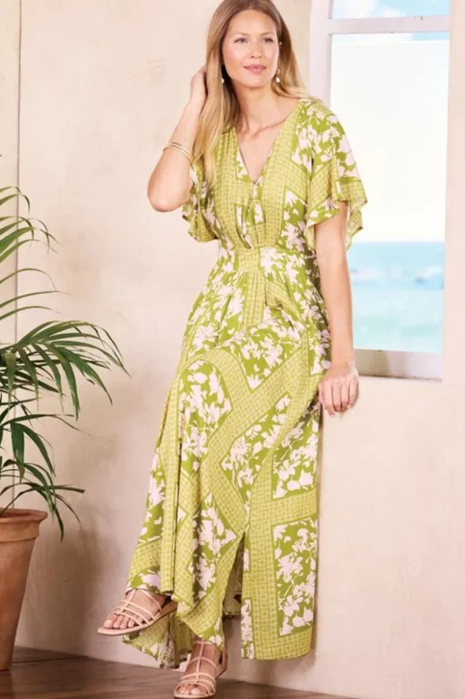 Fashion Soft Surroundings Leslie Maxi Dress InkBloomsScarf