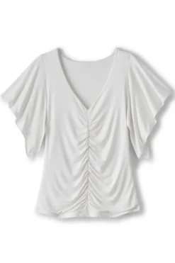 Hot Soft Surroundings Leya Ruched Top SwedishBlue