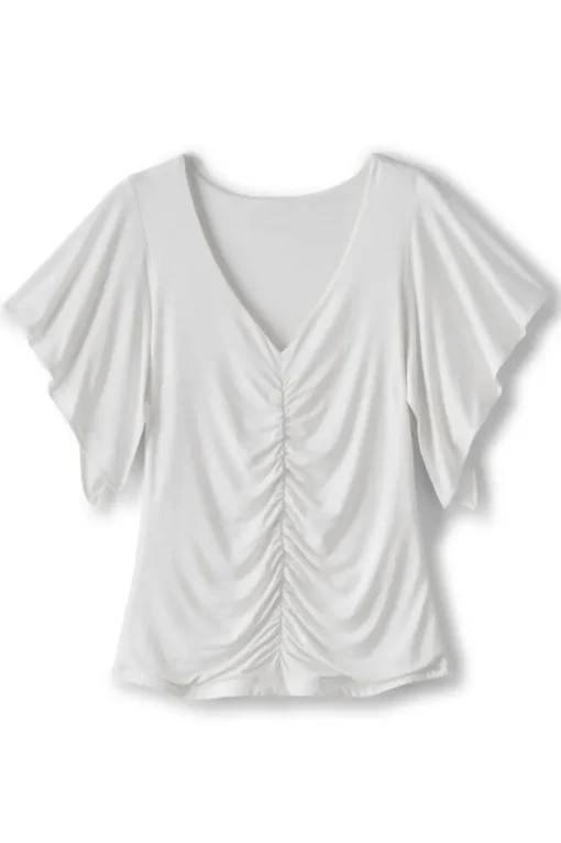 Hot Soft Surroundings Leya Ruched Top SwedishBlue