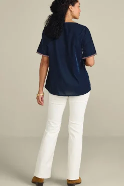 Clearance Soft Surroundings Lilian Velvet Top MedievalBlue