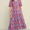 Sale Soft Surroundings Lilith Midi Dress CyntheraFloral/Border