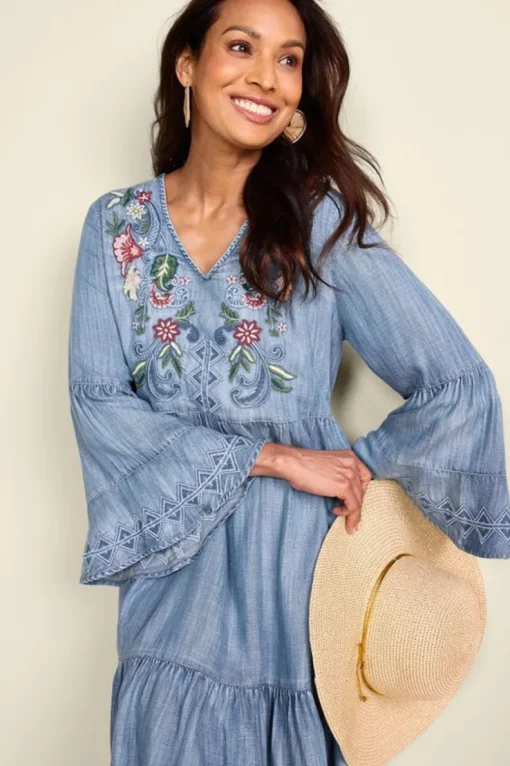 Clearance Soft Surroundings Lina Short Dress LightChambray