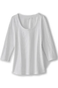 Outlet Soft Surroundings Linnea Embroidered 3/4 Sleeve Tee Navy