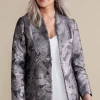 New Soft Surroundings Lismore Jacquard Jacket GrayTapestry