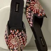 Fashion Soft Surroundings Lola Embellished Slides BlackMulti