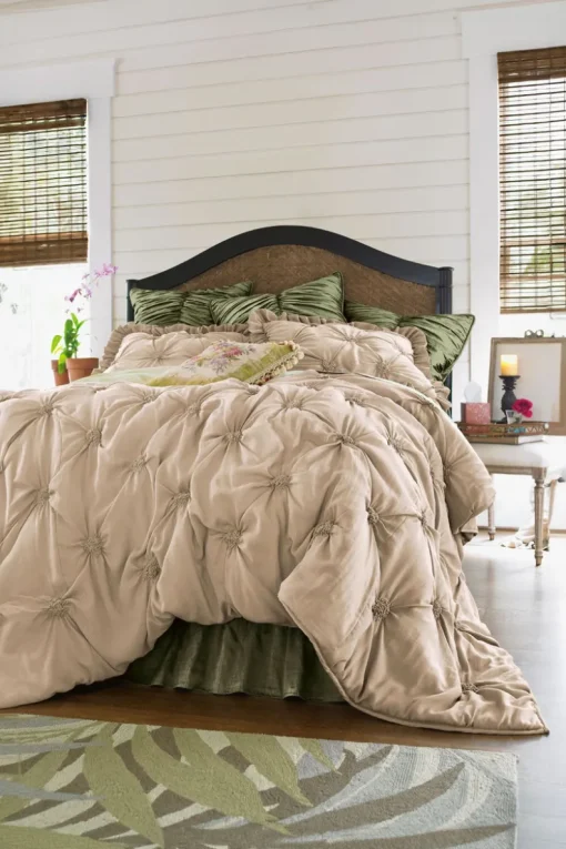 Hot Soft Surroundings Lombardi Smocked Bed Sham I SeaMoss