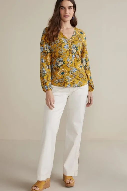 Fashion Soft Surroundings Lorna Button Front Top