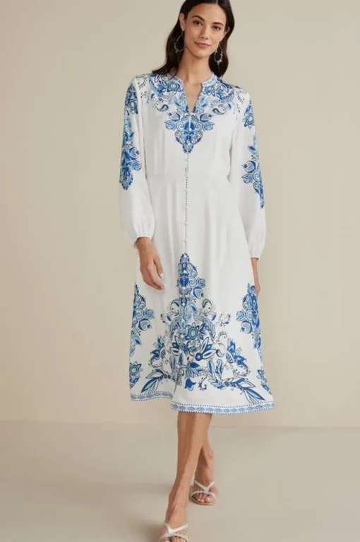Discount Soft Surroundings Louise Midi Dress PerissaScarf