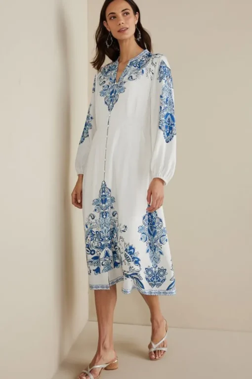 Discount Soft Surroundings Louise Midi Dress PerissaScarf