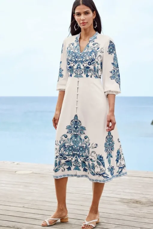 Discount Soft Surroundings Louise Midi Dress PerissaScarf