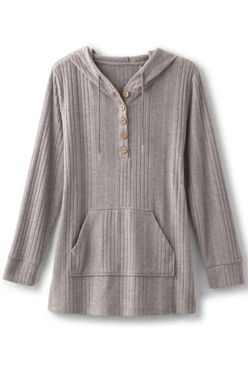 Online Soft Surroundings Loungy Lover Hoodie HeatherGrey