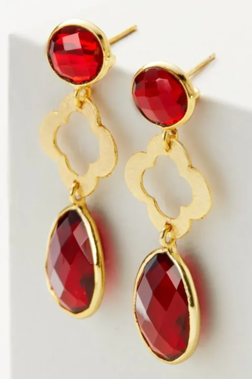 Best Soft Surroundings Luiza Drop Earrings Garnet