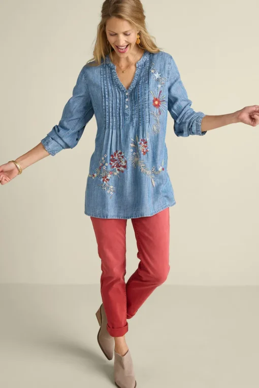 Online Soft Surroundings Maddie Tencel™ Tunic MediumBlueWash